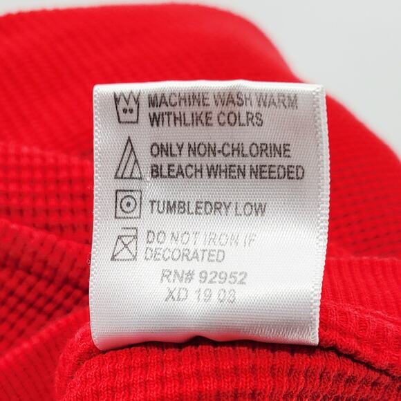 21 Pro USA Red Thermal Top Long-sleeve Crew Neck Cotton Heavyweight Men's Sz 2XL - Picture 4 of 4